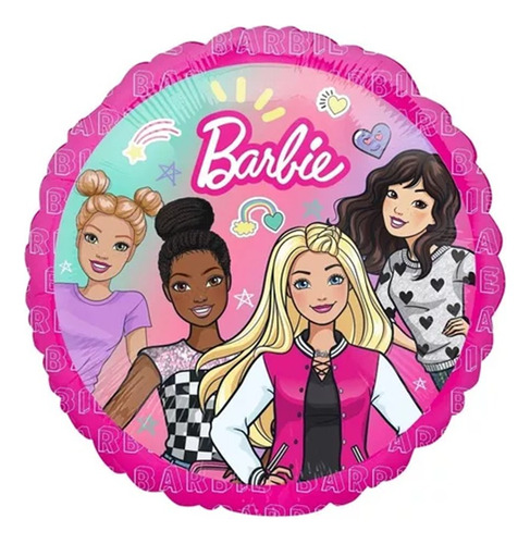 5pz Globo Metálico Barbie Muñeca 18in/45cm Z116 F2 0bar0