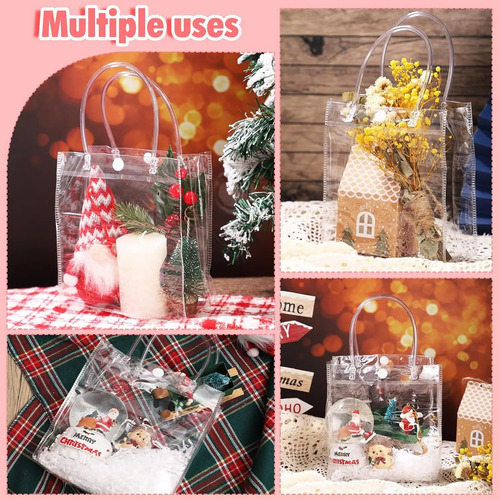 50pcs Bolsa De Regalo Transparente Reutilizable 20 X 20 Cm
