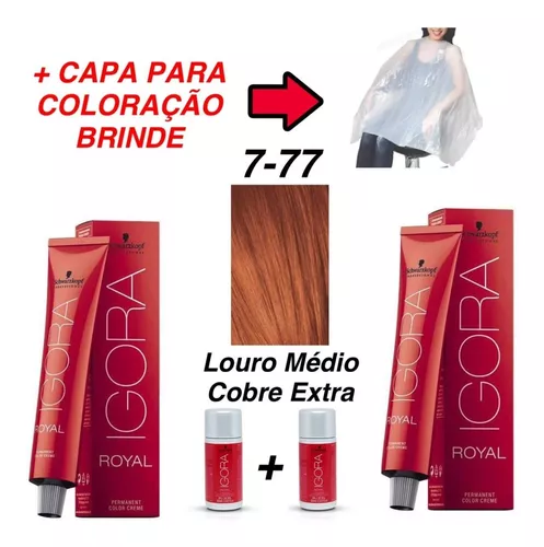 Combo 2 tintas igora 7-77(louro medio cobre extra) +2 agua oxigenada vol 30  - Tinta de Cabelo - Magazine Luiza