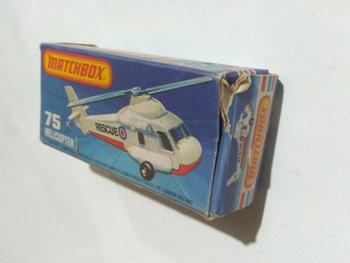 Matchbox Vintage Helicóptero Rescue 1978 Blanco Car