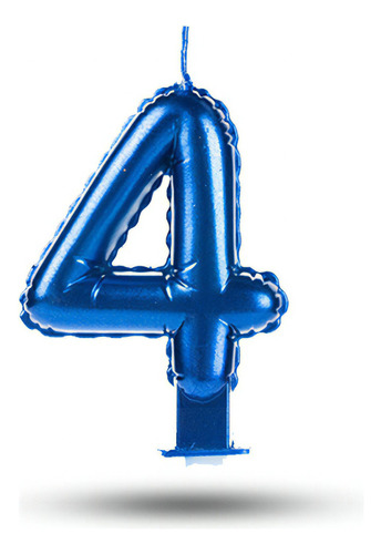 Vela Balão Número 4 Azul Decoração Festa Aniversário