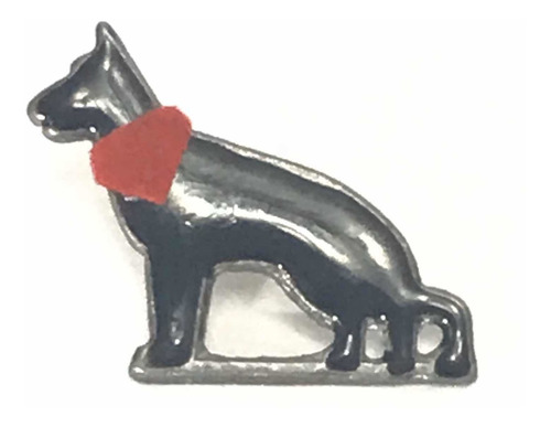 Pin Perro Negro Matapacos (cuerpo Entero Con Paño Tela Roja)