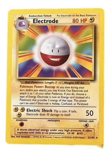 Cartas Pokemon Electrode 21/102 Base Set Español Played 