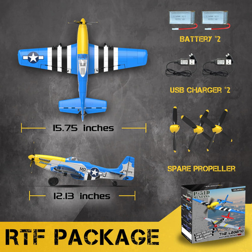 Avión Rc Ckyschn P51 Mustang 4 Canales Para Principiantes Color