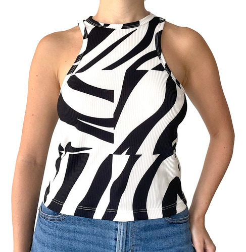 Blusa Crop Top Ref 2695- Cuello Alto - Ajustada