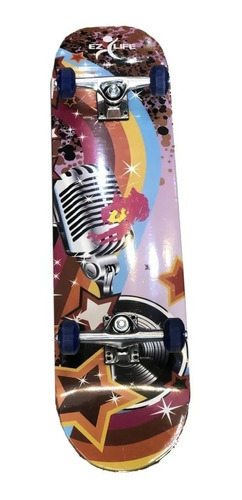 Tabla Skate Completo Ez Life Modelo 222 Rueda Silicona+envio