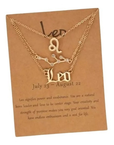 Collares Signos Zodiacales Leo Excelente Regalo 3x1