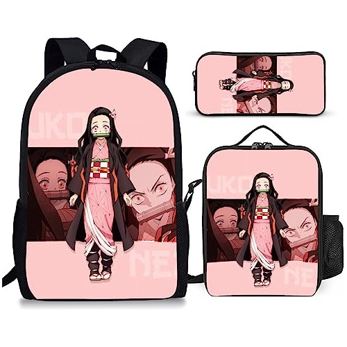 Jlahlvqu 3d Impreso Anime Mochila Set Ajustable H8wzc