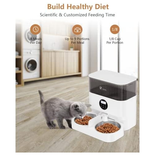 Dispensadores Automáticos De Comida Elevados 2 Gatos, ...