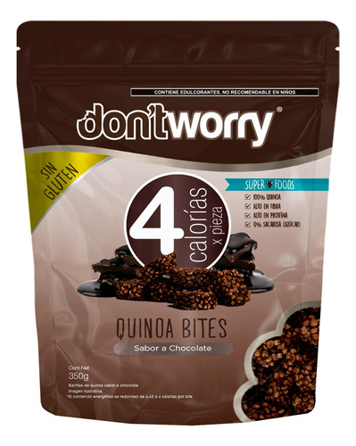 Quinoa Bites Dont Worry Chocolate 4cal 350g