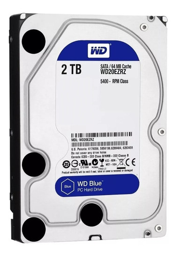 Disco rígido Disco rígido de 2 TB Western Digital 2 TB Sata 3 64 MB Azul