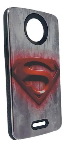 Funda Para Moto C Plus Sm-g350 Case Diseño Cromo Y Plano 9h Color Logo Superman