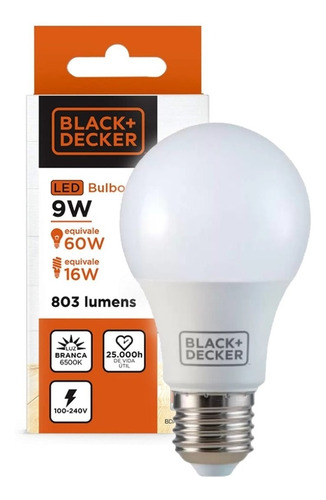 Lampada Led Bulbo A60 9w 6500k Black+decker