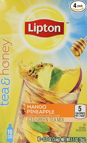 Lipton To Go Stix Helado De Té Verde Mezcla, Té Y Miel, Mang