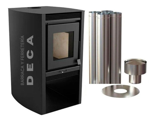 Calefactor Leña Doble Combustion Metavila 52mt2 C/kit Techo