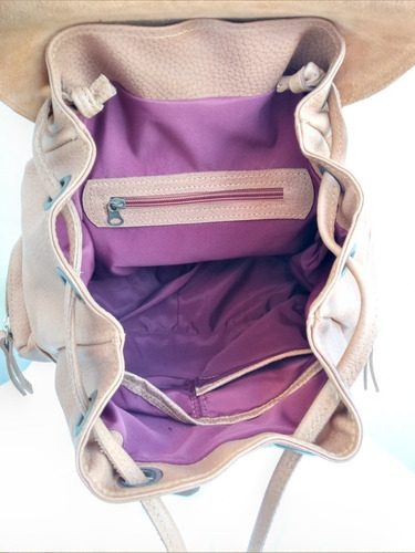 Mochila 100% Cuero Natural Color Suela