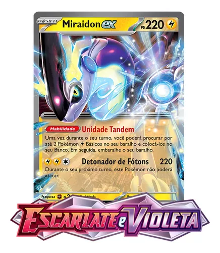 Booster Pokémon Miraidon Card Game Escarlate e Violeta Copag - Pedagógica -  Papelaria, Livraria, Artesanato, Festa e Fantasia