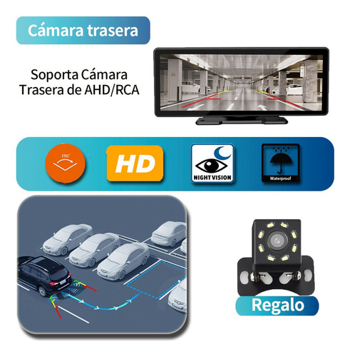 Para Estéreo Inalámbrico Coche 10 Carplay Android Auto