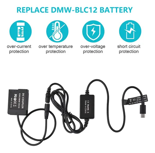 Acoplador De Batería Ficticio Usb Fz200 Dmc-fz2500 G95 Lumix