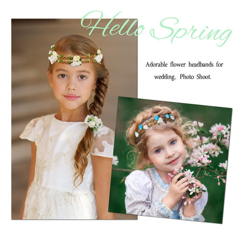 12 Piezas Diadema Bohemia Flores Para Niñas Regalo Navidad