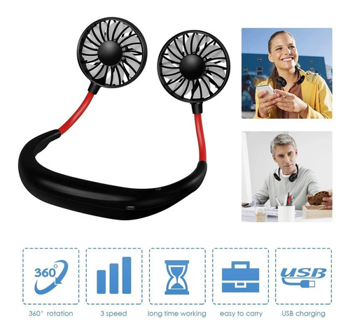 Ventilador Recargable Para Cuello Flexible Portatil Sports