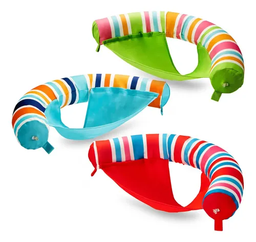 Pack De 2 Hamacas Hinchables Para Piscina 4 En 1 - Sillón Flotante Con Malla Transpirable Y Almohada, Incluye Bomba De Aire, Modelos Azul Y Verde