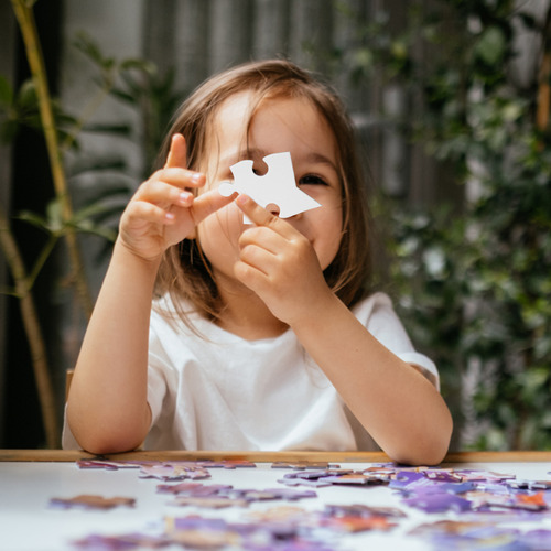 Rompecabezas Con Pegamento Para Colorear En Blanco, 4 Juegos