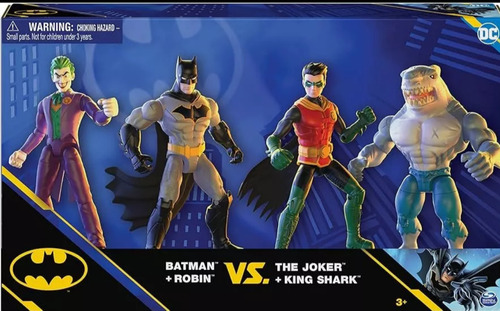 Figura Set Batman Robin The Joker King Shark Dc Comics