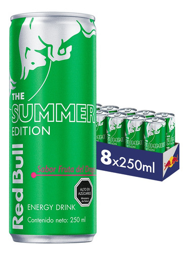 Red Bull Bebida Energética 8 Latas Fruta Del Dragón 250ml