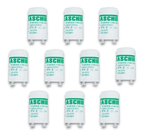 Starter Fs-2 C/capacitor 15-22w 110-220v Taschibra 10 Pcs