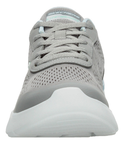 Tenis Dama Skechers Air Dynamight Gris Deportivo Entrenamiento Running Cintas Ajustables Para Mujer