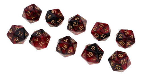Juegos De Dados Calabozos Y Dragones Rojo + Negro