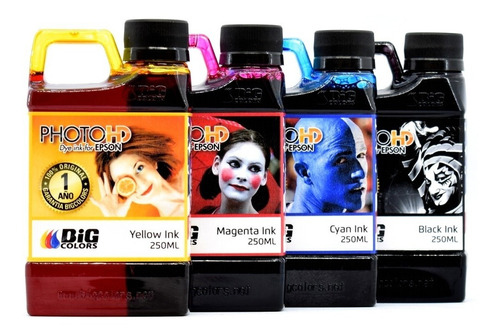 Tintas Photo Hd Bigcolors Combo 4 X 250ml  Epson Compatible