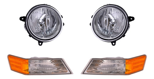 Paquete De 2 Faros Y 2 Cuartos Patriot 2007/2017 Depo