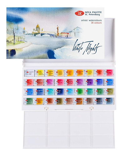 Set De 36 Acuarelas White Nights Watercolour Night 