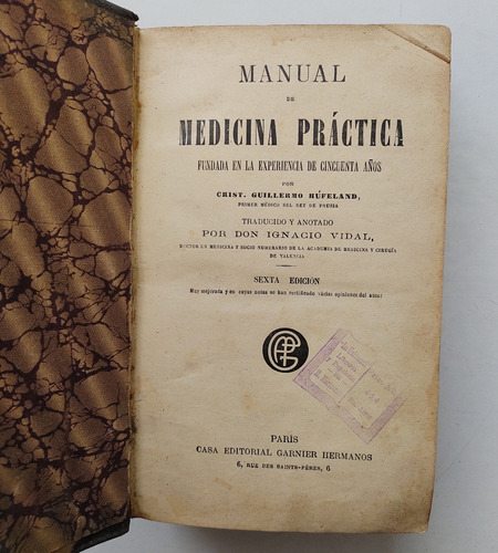 Manual De Medicina Práctica - Cristobal Guillermo Húfeland