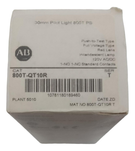 800t-qt10r Allen Bradley 30mm Pilot Light New In Box Ssk