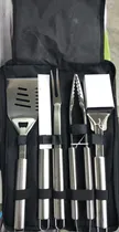 Comprar Kit 5pcs Utensilios Parrillero Acero Inox.extra Grande+bolso