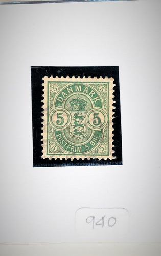 Estampilla Dinamarca Escudo Real 1884 Yt35/37 - #940p