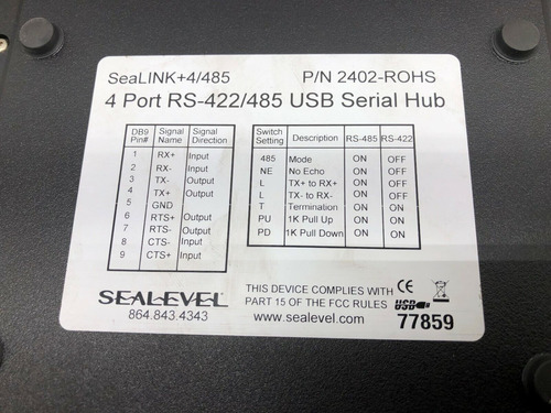New In Box Systems Inc Sealevel4 Port Rs-422/485 Usb Ser Zzb