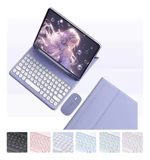 Capa Para Galaxy Tab S6 Lite 10,4'' Redondo Teclado+mouse