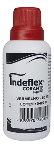 Corante Indeflex Vermelho 50ml - Kit C/12 Unidades