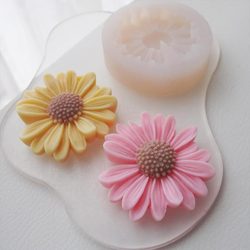 2pza Moldes De Silicon Flores Gerbera Adornos Moldes para Velas Velas Jabones Moldes Para Velas Molde Silicon Moldes Para Gomitas