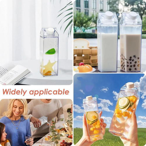 2 Botellas De Agua De Cartón De Leche, Reutilizables,