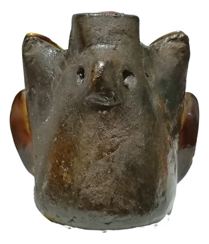 Silbato Coyote Lobo Artesanía De Barro Estilo Prehispánica