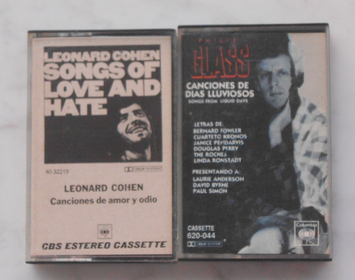 Leonard Cohen-philip Glass-2 Casettes Audio