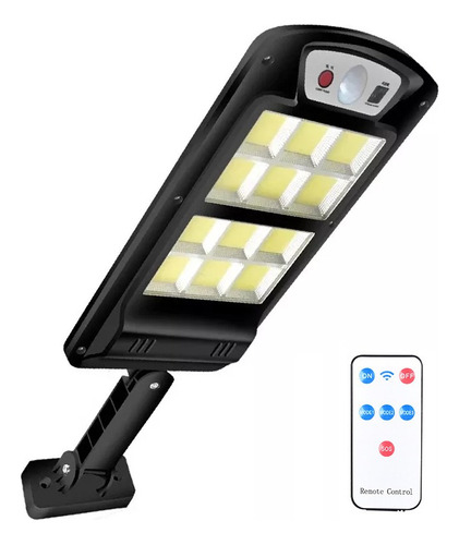Luz Exterior Foco Solar 50w 12cob Leds Sensor Fc + Control ®
