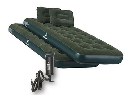 Imagen 1 de 2 de Combo Colchon Inflable X2 De 1 Plaza + 2almohadas + Inflador