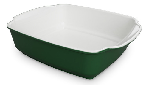 Travessa Gusto 26,5x20x6,5cm 1700ml Verde/branco Ceraflame