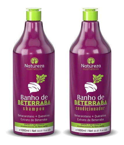  Kit Shampoo E Condicionador Banho De Beterraba Natureza - 1l